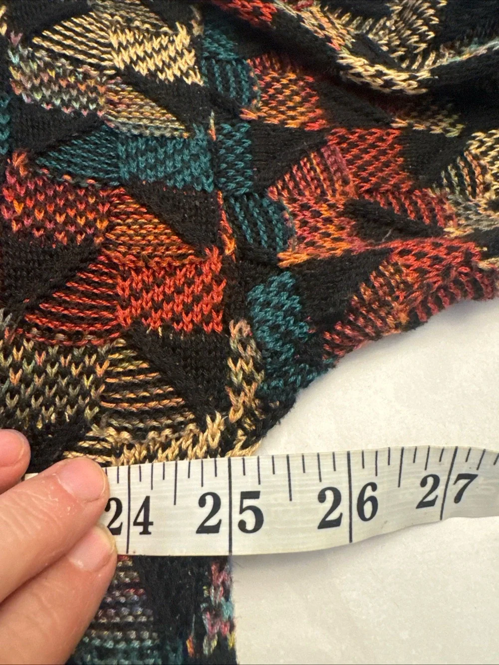 Vintage Tundra Canada 3D Textured Knit Sweater Multicolored Abstract Size Large